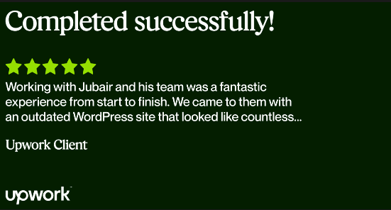 Upwork review: Working with Jubair and his team was a fantastic experience from start to finish.